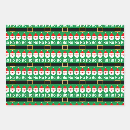 Santa Claus Ho Ho Ho Pattern Geschenkpapier Set (Vorderseite 3)