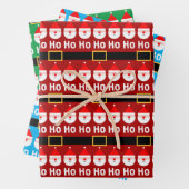 Santa Claus Ho Ho Ho Pattern Geschenkpapier Set (Beispiel)