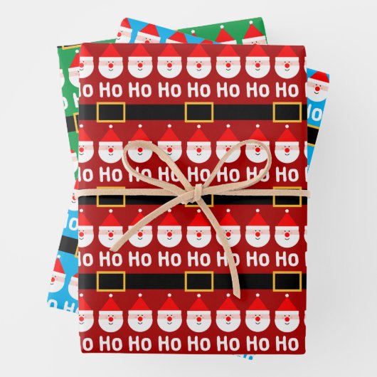 Santa Claus Ho Ho Ho Pattern Geschenkpapier Set (Beispiel)