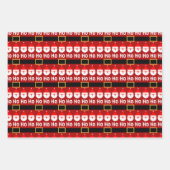 Santa Claus Ho Ho Ho Pattern Geschenkpapier Set (Vorderseite)