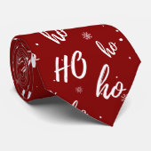 Santa Claus Ho Ho Ho Weihnachten Schneeflocke Dark Krawatte (Gerollt)