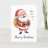 Santa Claus Ho Ho Ho & whimsical greeting Karte (Vorderseite)