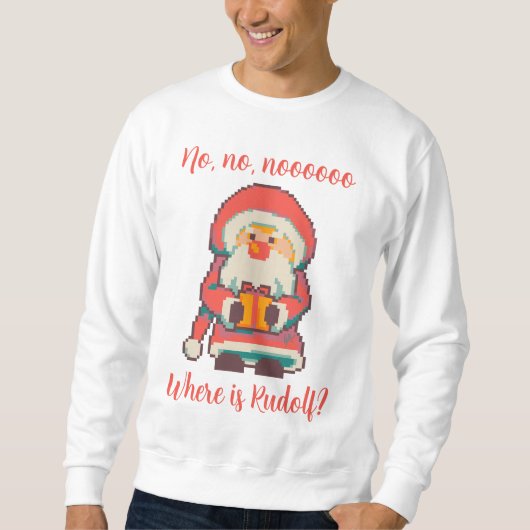Santa Claus Ho, Ho, Pixelart, Pixel Art  Sweatshirt (Vorderseite)