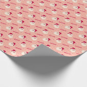 Santa Claus HOHOHO auf Rosa Geschenkpapier (Ecke)