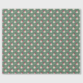 Santa Claus HOHOHO auf Sage Green Geschenkpapier (Flach)