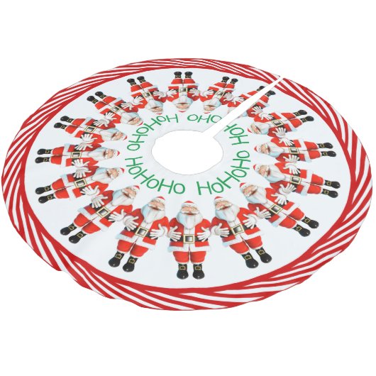 Santa Claus HoHoHo Polyester Weihnachtsbaumdecke (Schrägansicht)