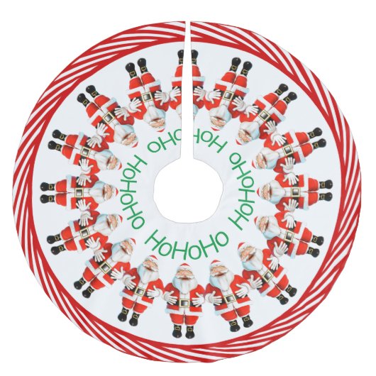 Santa Claus HoHoHo Polyester Weihnachtsbaumdecke (Vorderseite)