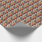 Santa Claus Holding Afghan Hound Christmas Geschenkpapier (Ecke)