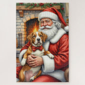 Santa Claus Holding American Staffordshire Terrier Puzzle (Vertikal)