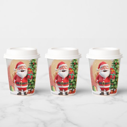 Santa Claus Holding anwesend Pappbecher (Multi)