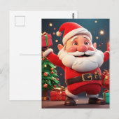 Santa Claus Holding anwesend Postkarte (Vorne/Hinten)