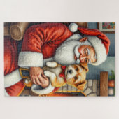 Santa Claus Holding Australian Terrier Christmas  Puzzle (Horizontal)