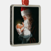 Santa Claus Holding Baby Jesus Ornament Aus Metall (Rechts)