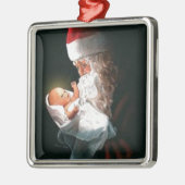 Santa Claus Holding Baby Jesus Ornament Aus Metall (Links)