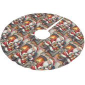 Santa Claus Holding Bernese Mountain Dog Christmas Polyester Weihnachtsbaumdecke (Schrägansicht)