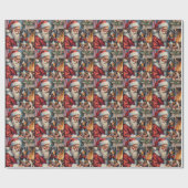 Santa Claus Holding Bluetick Coonhound Christmas Geschenkpapier (Flach)