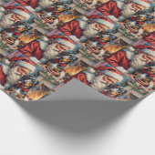Santa Claus Holding Bluetick Coonhound Christmas Geschenkpapier (Ecke)