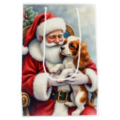 Santa Claus Holding Cavalier King Charles Spaniel  Mittlere Geschenktüte (Rückseite)