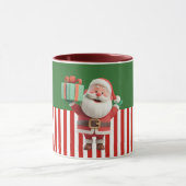 Santa Claus Holding Gift Box Illustration Tasse (Zentrum)