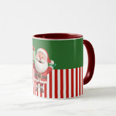 Santa Claus Holding Gift Box Illustration Tasse (VorderseiteRechts)