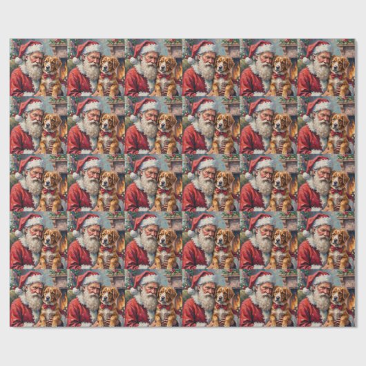 Santa Claus Holding Greater Swiss Mountain Art Geschenkpapier (Flach)