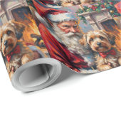 Santa Claus Holding Havanese Christmas Art Geschenkpapier (Rolleneckpunkt)