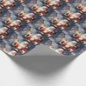 Santa Claus Holding Lantern Geschenkpapier (Ecke)