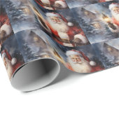 Santa Claus Holding Lantern Geschenkpapier (Rolleneckpunkt)