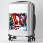 Santa Claus Holding Magic Staff Aufkleber (Koffer)