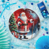 Santa Claus Holding Magic Staff Pappteller (Party)