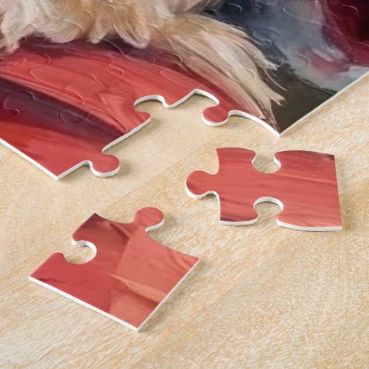 Santa Claus Holding Maltese Christmas Art Puzzle (Seite)