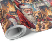 Santa Claus Holding Otterhound Christmas Art Geschenkpapier (Rolleneckpunkt)
