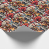 Santa Claus Holding Otterhound Christmas Art Geschenkpapier (Ecke)