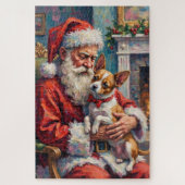 Santa Claus Holding Papillon Christmas Art Puzzle (Vertikal)