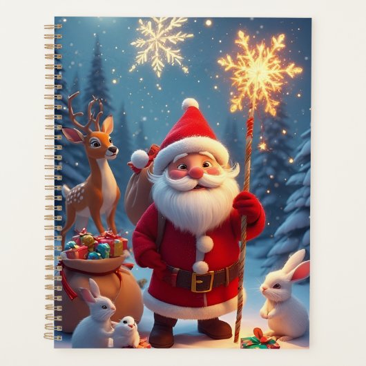 Santa Claus Holding Snowflake Planer (Vorderseite)
