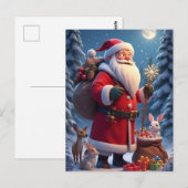 Santa Claus Holding Snowflake Postkarte (Vorne/Hinten)