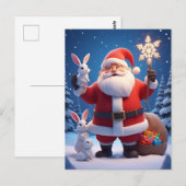 Santa Claus Holding Snowflake Postkarte (Vorne/Hinten)