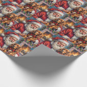 Santa Claus Holding Sussex Spaniel Christmas Art Geschenkpapier (Ecke)