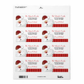 Santa Claus Holiday Address Label (Red Stripe) (Vorne)