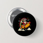 Santa Claus Hotdog Funny Christmas Design Button (Vorne & Hinten)