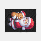 Santa Claus Hugs Capybara Weihnachten Matching Fleecedecke (Vorderseite (Horizontal))