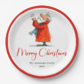 Santa Claus Humor Stylish Christmas Paper Plates Pappteller (Vorderseite)