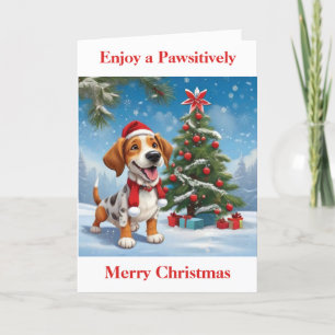 Santa-Claus-Hund Feiertagskarte