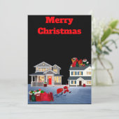 Santa Claus Hustle Card Einladung (Stehend Vorderseite)