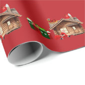 Santa Claus Hustle Red Wrapping Paper Geschenkpapier (Rolleneckpunkt)