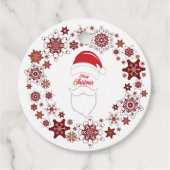 Santa Claus Hut und Bart mit frohen Weihnachten Geschenkanhänger (Vorderseite)