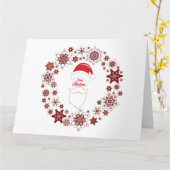 Santa Claus Hut und Bart mit frohen Weihnachten Karte (Gelbe Blume)