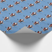 Santa Claus Ice Hockey Player Geschenkpapier (Ecke)