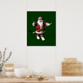 Santa Claus Ice Hockey Player Poster (Küche)