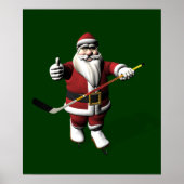 Santa Claus Ice Hockey Player Poster (Vorne)
